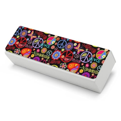 Étui à lunettes de voyage Peace and Love idéal pour le travail