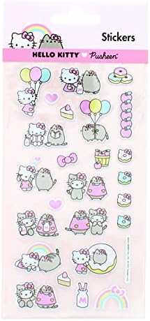 Hello Kitty x Pusheen Stickers Sheet | 25 Stickers Sheet | Stationery supplies | Scrapbook Stickers | Puffy Stickers | Party Bag Fillers | Christmas Stocking Fillers