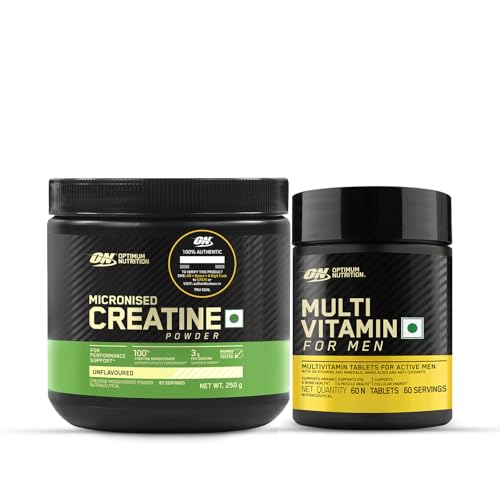 OPTIMUM NUTRITION (On) Multivitamin For Men60 Tablets,26 Vitamins & Minerals And Creatine Micronized 250 G,83 Serves,Unflavored,1 Count,33 Servings