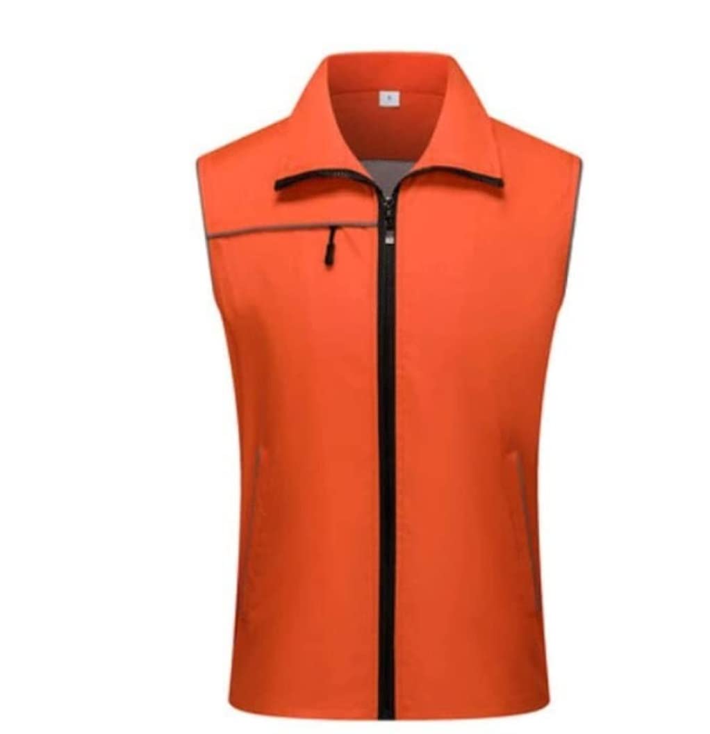 chaleco reflectante, With Pockets And Zipper Activity Vest Reflective(Oranje,XX Large)