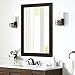 CULER Rustic Wood Wall Mirror for Bathroom,Rectangle 24 x 36 inch Hanging Black Mirrors with Wooden Frame for Living Room,Bedroom,Entryway(Dark Walnut)