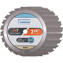 Luckyway 7 1/4 Inch Circular Saw Blade 10-Pack, 24T Tungsten Carbide Tipped for Framing with 5/8 Inch Arbor TCT Saw Blade for Cutting Wood