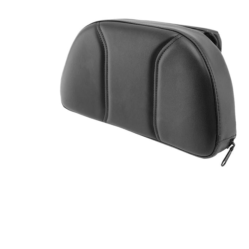 Coussin de dossier avant universel en similicuir premium pour moto avec pochette noire
