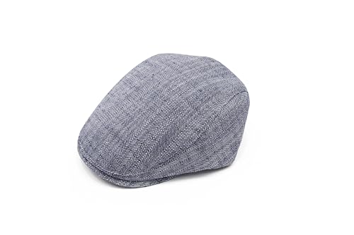 Yofarchoy Linen Flat Cap Herringbone Breathable Summer Hats For Men Newsboy Hats For Men Ivy Gatsby Hat Navy thumb #1