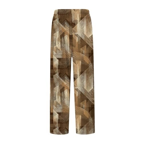 Mens Pants Knit Fashion Plaid Print Pajama Pants Loose Comfy Side Pockets and Adjustable Drawstring Lounge Pants2