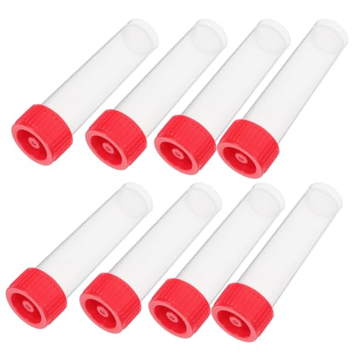 STOBAZA 30 Pcs Small Plastic Sample Tubes Screw Lids Lab Storage Jars for Lab Samples