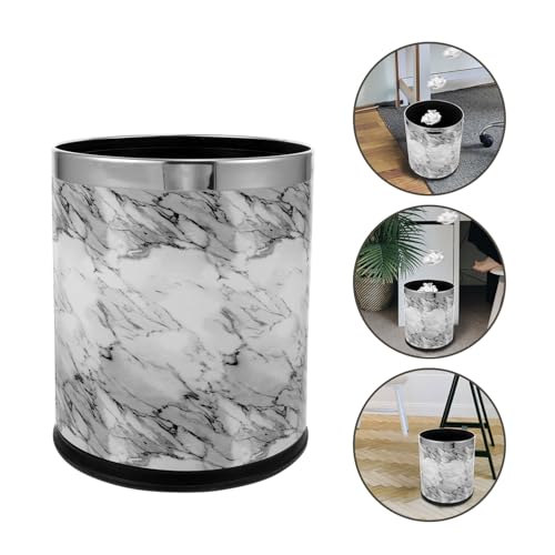Caneca de basura ovalada con diseño mármol Alipis miniatura 5