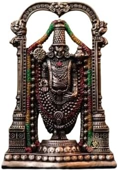 Tiruputi Balaji - 3.5" inch Srinivasa Venketa Balaji Idol Venkateswara Bronze Finish Statue - Altar Home Decor Incarnation of Lord Vishnu