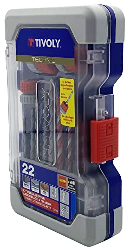 Tivoly 11901170061 Storage Box 22 Pieces, Tile, Concrete, Wood and 3 Depth Stops for Drill Bits Diameter 3 to 12 mm, Red Grey - Image 3