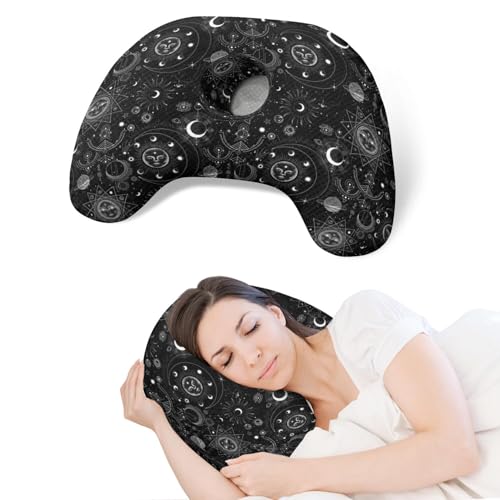 wxmbdzq Ear Piercing Pillow with Ear Hole for Side Sleeper Relief Ear Pain,Cotton and Polyester Ear Pillows,Washable Ear Guard Pillow