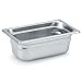 Vollrath Super Pan 3 1/4 GN Food Pan, 2" deep (55mm), 22 gauge, 300 series stainless steel, top flange corners with concave indentation, ramped sides, reverse form flattened edge, framing shoulder, meets gastronorm (EN 631-1) standard, NSF, Made in USA, 90452