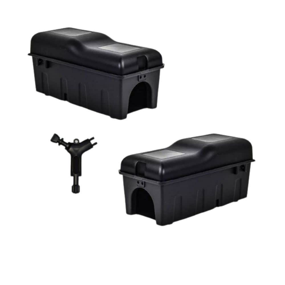 Professional Rat Bait Station Discreet & Compact Design Mouse Trap Station Rodent Trap Box Rat Baits Blocks Station Box Durable, Lockable, Reusable Rat Trap Box Pack of 2.