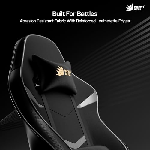 Image of Green Soul Monster Ultimate Series T | Multi-Functional Ergonomic Gaming & Office Chair | Premium Spandex & PU Leather Fabric | Adjustable Neck, Lumbar Pillow | 4D Adjustable Armrests (Black Grey)