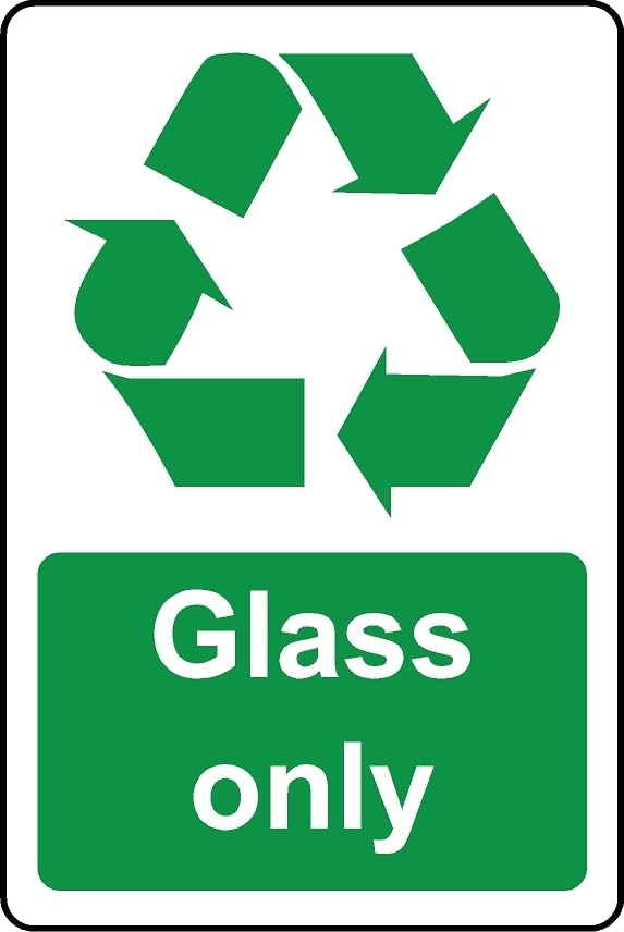 Glass only Safety Sign - Self Adhesive Sticker (400mm x 300mm)