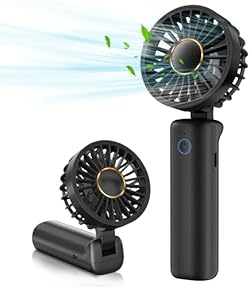 FrSara ハンディファン 携帯扇風機 手持ち扇風機 3段階風量 Type-c充電式 持ち運び便利 静音 折り畳み式 超軽量 小型 強風 花火大会 熱中症対策 ライブに適用 ストラップ付き