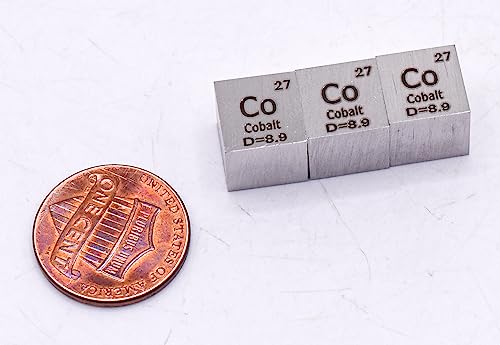 Image of 0.39 inch 10mm Cobalt Metal Cube Co up to 99.9% Pure Periodic Table Element Engraved Density Collection Science Education Display Block Cube + Acrylic Case Box - 1PC