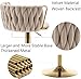 Cinxzar Gold Velvet Bar Stools Set of 3, Swivel Counter Height Bar Stools with Back, Adjustable Woven Barstools for Kitchen Island, Pub, Club (Beige)