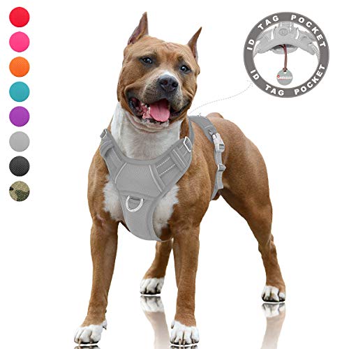 BARKBAY No Pull Dog Harness Large Step in Reflective Dog Harness with Front