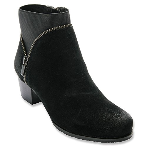 Ros Hommerson Women's Bess Zipper Bootie,Black Suede/Gore,US