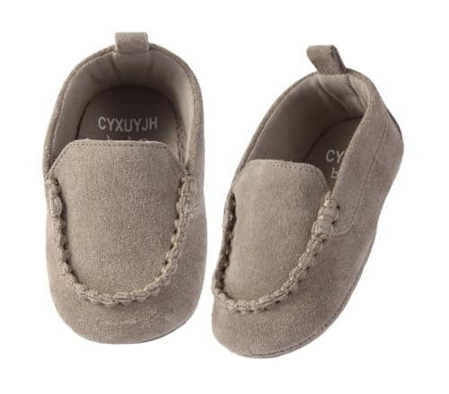 CYXUYJH Baby Walking Shoes Boys Girls Slippers Breathable Cow Suede Upper Hand-Stitching Flexible Soft Sole Prewalker Booties