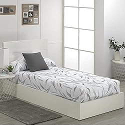 Colchas Ajustables Para Cama Nido Dhestia Home - Edredón Ajustable de Invierno Hojas Bambú Gris - Color Gris, Talla Cama 90