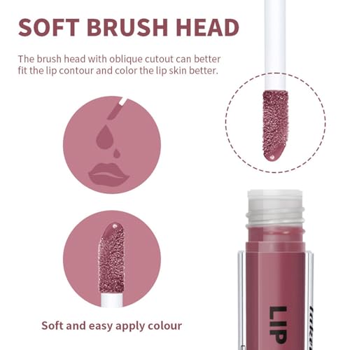 Image of Honey Butter Lip Stain Tinted Lip Gloss, Shine Moisturizing Plumper Liquid Lipstick for Women, Natural Nourishing Hydrating Lip Balm for Dry Lips, Lightweight Lip Liner Care Makeup, Vegan #1+#4