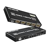 LUKFOCAB 8K HDMI Switch 4 in 1 Out, 4 Ports HDMI 2.1 Switch Box with IR Remote Control, 48Gbps HDR10 HDCP2.3 DPCP Supported, Auto Switching, Compatible with PS5/4/3 Xbox NS HDTV Monitor