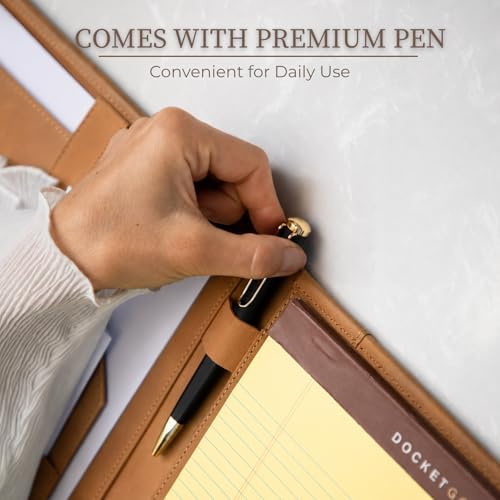 Image of Leather Portfolio, Leather Binder with Pen, Leather Portfolio for Men and Women, Leather Padfolio, Leather Folder, Portfolio Binder, Business Portfolio Men and Women