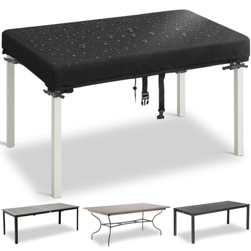 Outdoor Furniture Cover Rectangular 180x100x15cm Waterproof 420D Oxford – Heavy Duty Patio Furniture Cover with Buckles, Drawstring & Centre Strap, UV Resistant Outdoor Dining Table & Lounge Cover
