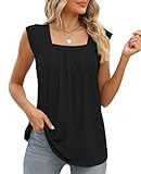 Bakoliza Tank Tops for Women Summer Clothes Sleeveless Tunic Tops Casual Shirts Loose Fitting Tees Black