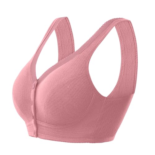 Bras for Older Women Front Closure Push-Up Daisy Bras Comfortable Wireless Full Coverage Underwear Seniors Upgraded Breathable Cotton Bra