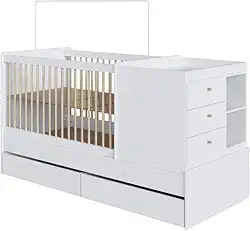 Berço Cama Multifuncional com Gavetões Branco