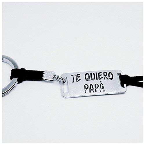 Llavero TE QUIERO PAPA color plata. Regalo día padre