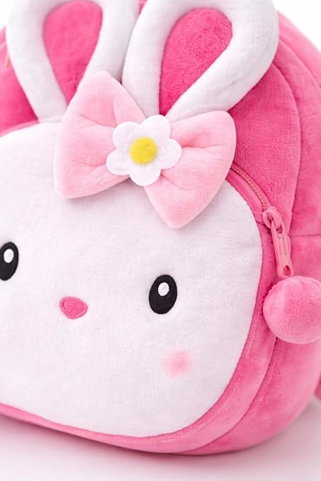 Image of Cartoon Plush Kids School Bag 2-6 Years | Soft Toy Backpack for Boys & Girls | Toddler Nursery Preschool Bag | Lightweight Adjustable Straps
