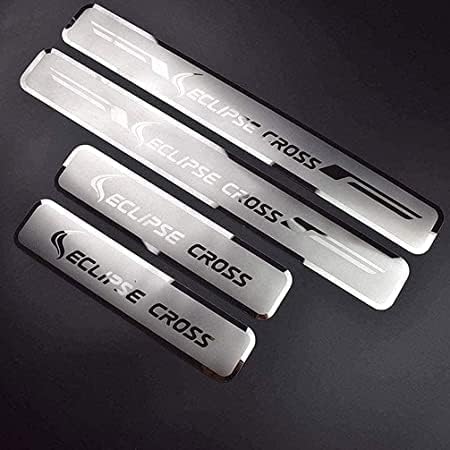 4Pcs Car Door Sill Protector for Mitsubishi Eclipse Cross 2018 2019 2020 2021 2022, Stainless Steel Kick Plates Door Sill Exterior Accessories