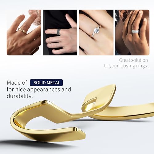 eletiuo 9 pack filled goldsilver metal ring guardinvisible ring size adjuster set for loose ringsring guardring sizerfit for men and women rings