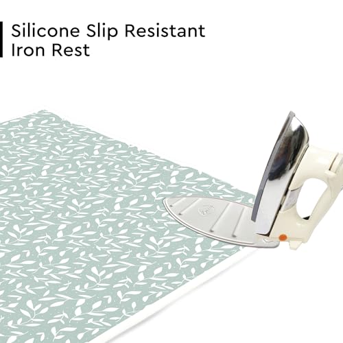 Image of Encasa XO Ironing Mat, 3mm Felt Padding, Silicone Iron Rest Green
