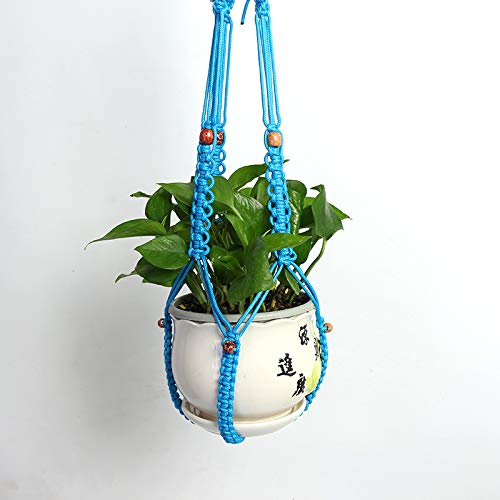Makramee-Pflanzenhänger Mit Metallring, 94 Cm – Für Töpfe 7,6–20 Cm, Nylonseil, Gelb