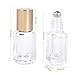 MUB Roller Bottle-3ml/0.1OZ Mini Square Glass Essential Roller Bottles with Stainless Steel Roller Balls for Perfumes and Lip Balms With 2 Sliver Funnels,Christmas Day Gift (pack of 10)