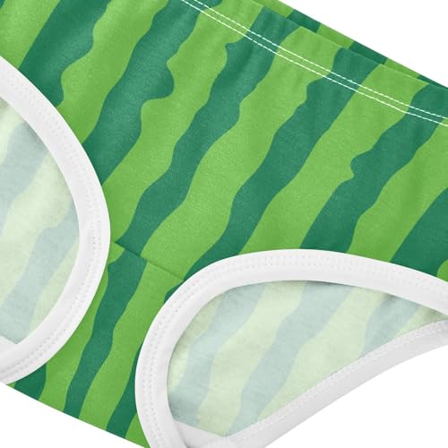 Little Girls' Soft Cotton Underwear Kids Breathable Comfort Green Watermelon Stripe Panties Briefs Toddler4