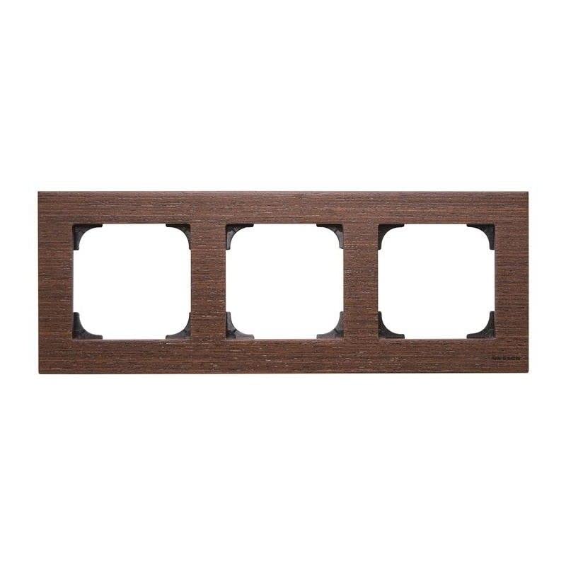 Cadre 3 éléments Niessen Sky Wengue naturel pour remplacer plaque plastique