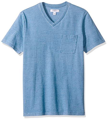 Amazon Brand - Goodthreads Men's Short-Sleeve Indigo V-Neck Pocket T-Shirt, Light Wash, X-Large