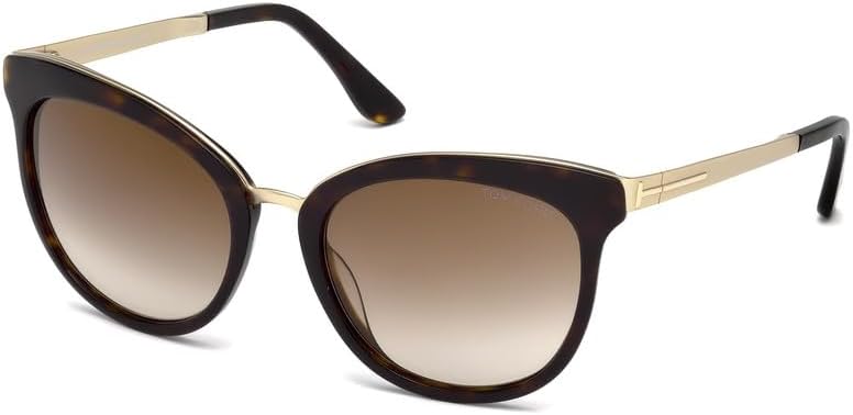Tom Ford Oval Sunglasses TF461 Emma 52G Dark Havana/Gold 56mm FT0461