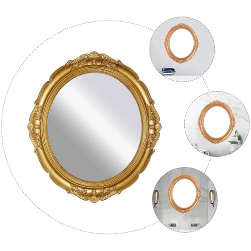 Espejo vintage de maquillaje Homoyoyo con bandeja dorada retro miniatura 6