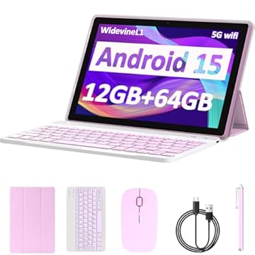 CUPEISI CP20 - Tablet Android 13 de 10 Polegadas, 10 GB RAM + 64 GB ROM, 2 em 1 com Teclado, Mouse e Stylus, Processador Quad-Core de 1,8 GHz, Tela HD IPS de 1280 x 800, Rosa