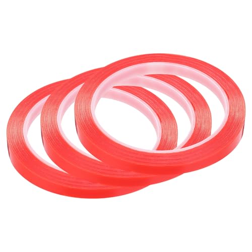 Image of MECCANIXITY 3Pcs 8mm x 10m Phone Repair Adhesive Tape LCD Screen Repair Sticker Double Sided for Cell Phone Tablet Laptop Clear Red