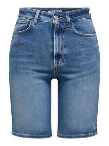 Short en jean femme ONLY anti-frottement coupe bermuda ajustée avec poches