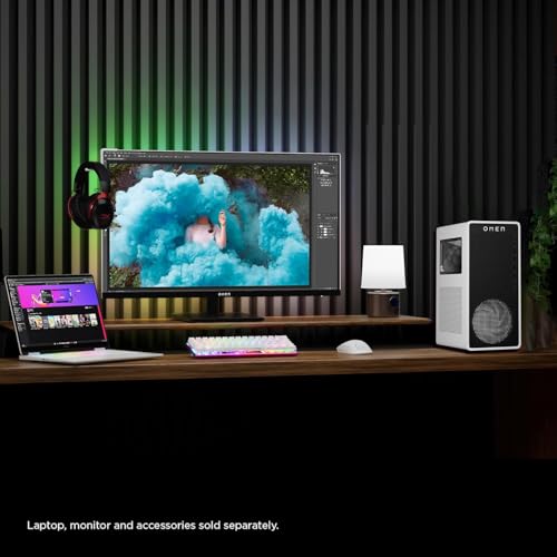 Image of HP OMEN 16L TG03 Gaming Desktop PC | Intel Ultra 7 265F Processor | NVIDIA GeForce RTX 5060 Ti | 16GB GDDR7 RAM | 1TB NVMe SSD | VR-Ready Performance Tower | Panda Metal Finish