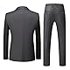 Allthemen Herren Anzug 3-Teilig Slim Fit Einreihig Zwei Knöpfe Hochzeit Smoking Anzug Blazer Weste Hose Grau L