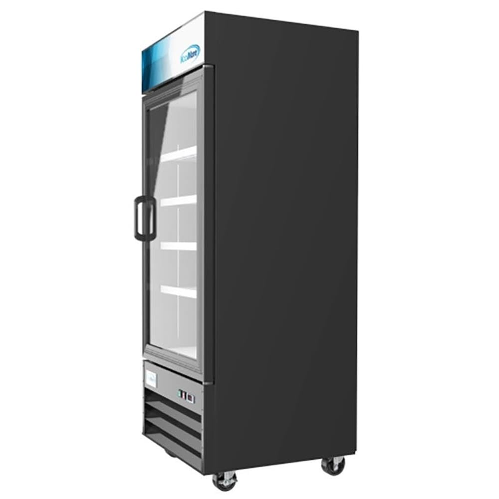 Pemberly Row 1 Door Steel/Aluminum Display Refrigerator Merchandiser in Black on Fridge.com
